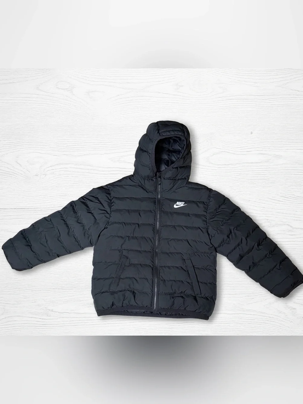 Nike Kids Sportswear Synthetic Fill Hooded Puffer Jacket Black SZ Medium FD2845